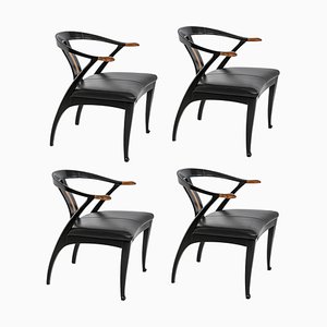 Mid-Century Italian Dining Chairs from Giorgetti, 1980s, Set of 4