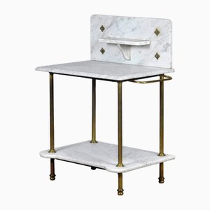 Antique Wash Stand in Brass and Marble, 1880