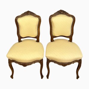 Chaises Style Louis XV en Noyer, Set de 2