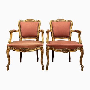 Louis XV Style Armchairs, Set of 2