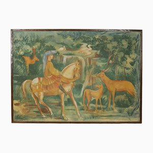 Knight on Horseback, 1990s, Fresco on Canvas