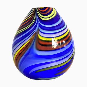 Artistic Vase in Murano Glass with Colored Reeds by Simoeng