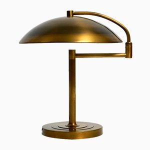 Grande Lampe de Bureau Mid-Century Moderne en Laiton avec Articulation Pivotante, 1950s