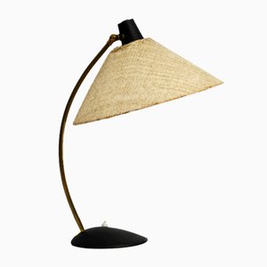 Large Mid-Century Modern Table Lamp with Fiberglass Shade, 1950s