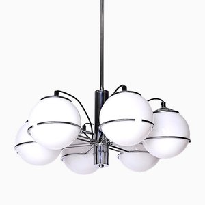 Vintage Opaline Glass Pendant Lamp by Targetti Sankey, Italy, 1970s