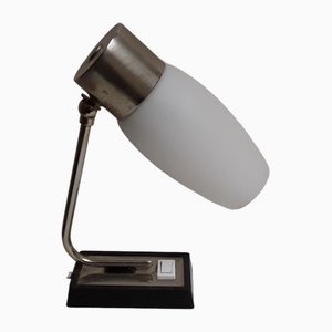 Lampe de Bureau Vintage avec Pied en Métal Gris, 1970s