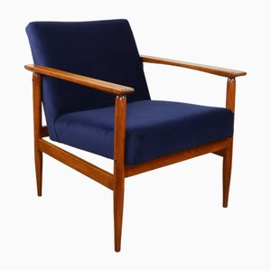 Vintage Navy Blue Easy Chair, 1970s