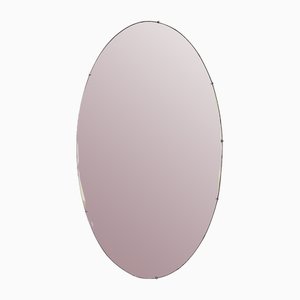 Vintage Art Deco Oval Mirror with Bevelled Edge