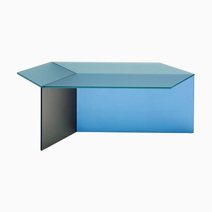 Mesa de centro Isom rectangular de vidrio satinado de Sebastian Scherer