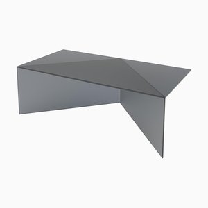 Table Basse Poly Carrée en Verre Satiné Noir par Sebastian Scherer