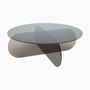 Table Basse Nor Circle 120 en Verre Transparent par Sebastian Scherer