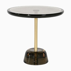 Pina Low Light Grey Brass Side Table by Pulpo