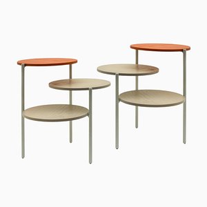 Grey and Pumpkin Triplo Tables by Mason Editions, Set of 2