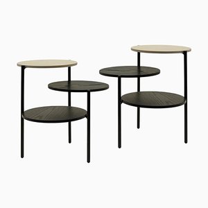 Black and Grey Triplo Table by Mason Editions, Set of 2