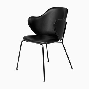 Chaise Lassen en Cuir Noir par Lassen