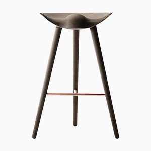 Tabouret de Bar en Chêne Marron et Cuivre par Lassen