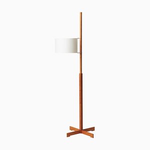 White and Cherry Wood TMM Floor Lamp by Miguel Milá
