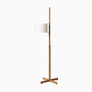 White and Oak TMM Floor Lamp by Miguel Milá
