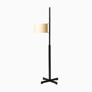 Lampadaire TMM Beige et Chêne Noir par Miguel Milá