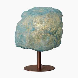 Lámpara de mesa Storm en azul de cobre de Johannes Hemann