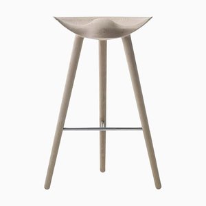 Oak and Stainless Steel Bar Stool by Lassen