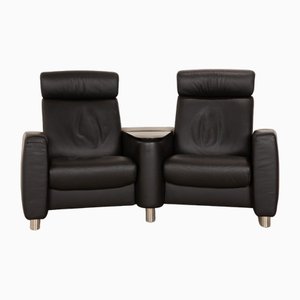 Stressless Arion Leather Two Seater Black Sofa