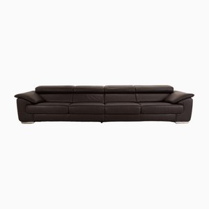 Blues Leather Black Four Seater Sofa from Ewald Schillig