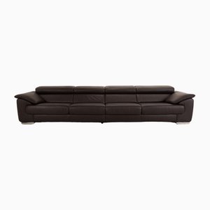 Schwarzes Blues Leder 4-Sitzer Sofa von Ewald Schillig