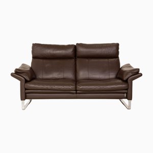 Lucca Leather Two Seater Brown Sofa from Erpo