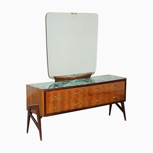 Vintage Chest of Drawers with Mirror in Painted Beech, Italy, 1950s