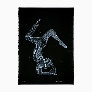 Philippe Baudelocque, Yoga, Lithographie Signée à la Main