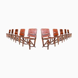 Chaises de Salle à Manger en Pin, France, 1960s, Set de 10