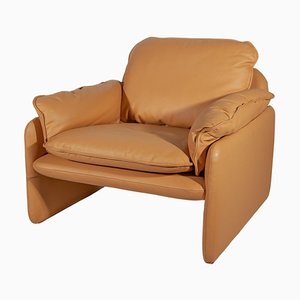 Set of Ds-61 Armchairs in Camel Leather attributed to de Sede, 1970s