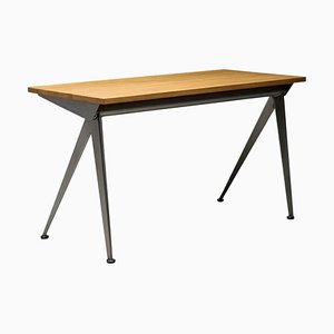 Compass Direction Desk Limited Raw Steel and Natural Oak by Jean Prouvé for Vitra, 2023