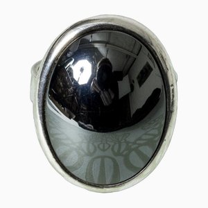 Anello in argento ed ematite di Niels Erik From, anni '60