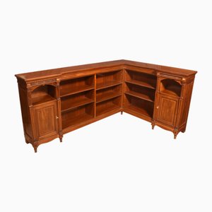 Mahogany Inlaid Corner Open Bookcase, 1890s