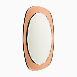 Mid-Century Oval Wall Mirror from Cristal Arte, Italy, 1960s