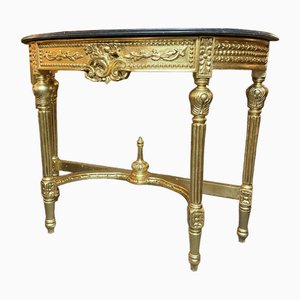 Demilune Marble Top Console Table