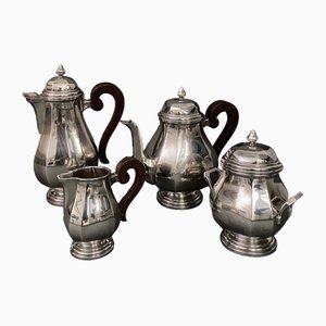 Silver Metal Tea and Coffee Service, 1930, Set of 4