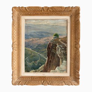 Roger-Marius Debat, paisaje argelino, pintura al óleo sobre lienzo, años 40