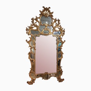 Italienischer Spiegel aus geschnitztem Holz, Mitte 18. Jh.