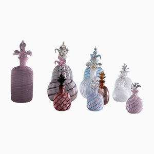 Ampoules Porte-Parfum en Verre de Murano Filigrana, 1960, Set de 10