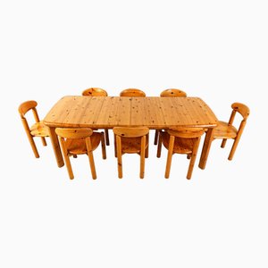 Rainer Daumiller zugeschriebenes Esszimmer Set aus Kiefernholz für Hirtshals Savvaerk, 1980er, 9 . Set