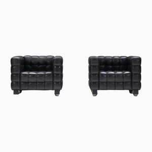 Kubus 8020 Leather Chairs by Josef Hoffmann for Wittmann Austria, Set of 2