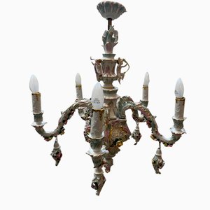 Lámpara de araña de estilo barroco de Rudolf Kämmer Keramic Manufaktur, Volkstedt, Alemania, siglo XX