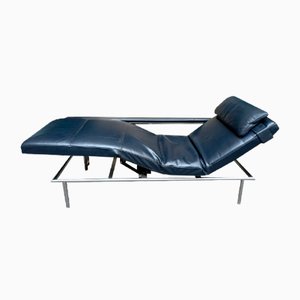 Chaise Longue in Black Leather by Assmann and Klene for Ipesign, 2000s