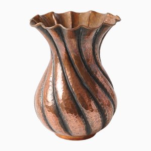 Italienische Vase aus gehämmertem Kupfer von Emilio Casagrande, 1930er