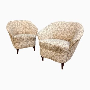 Armchairs with Conical Legs, 1950s, Set of 2
