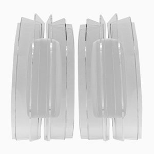 Large Acrylic Wall Lamps, 1950s-1960s, Set of 2