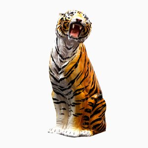 Large Italian Hand-Painted Tiger, 1970s